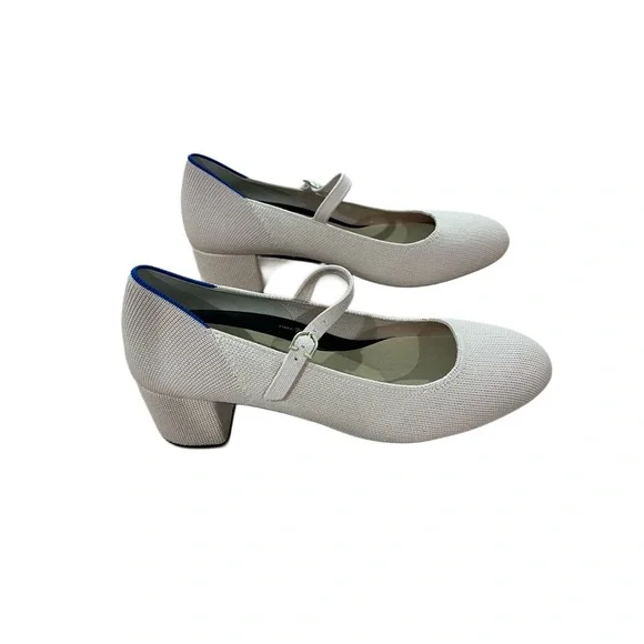 Rothy’s Ballerina Pink Mary Jane Block Heels. SHOES ARE PINK, NOT WHITE! - Picture 2 of 10